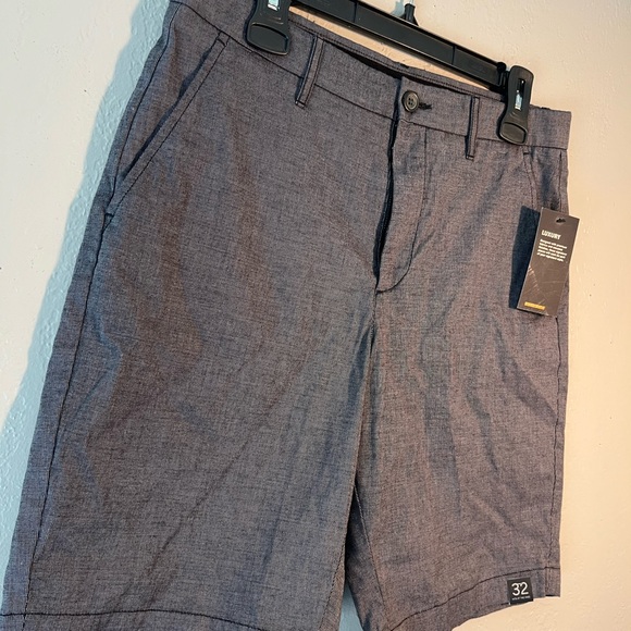 Marc Anthony Gray Flat Front Shorts Belt Loops SZ 32W Stretch Waist Slim Fit Men - Picture 2 of 15